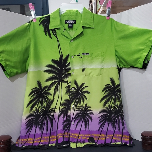 GJC "St.Thomas" Hawaiian Surfer Shirt Size L Men's Aloha - Picture 8 of 9